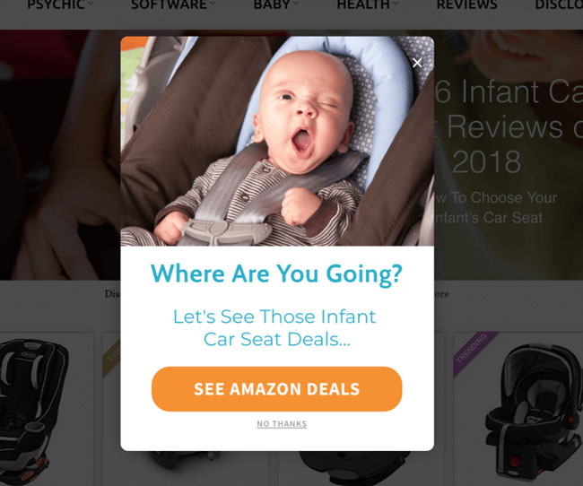 top6_carseats - Blog Tyrant exit intent popup affiliate offer