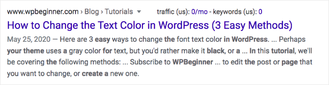 12 - Blog Tyrant "How to Change the Text Color in WordPress (3 Easy Methods)" This shows how parenthesis can be used in title tags