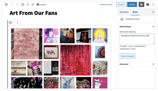 17.-feed-on-the-page - Blog Tyrant An example of what an instagram hashtag feed looks like