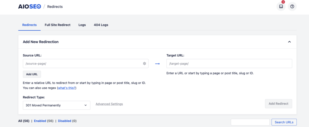 AIOSEO Redirects - Blog Tyrant AIOSEO Redirect manager.
