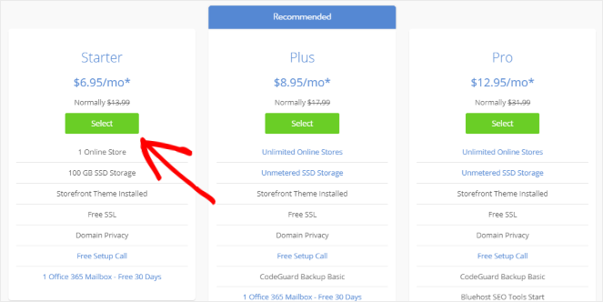 Choose a Bluehost plan - Blog Tyrant Choose a Bluehost plan