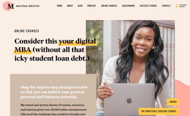 melyssa-griffin-landing-page - Blog Tyrant course-landing-page-example