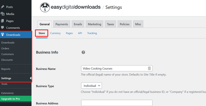 Configure EDD store settings - Blog Tyrant Configure EDD store settings