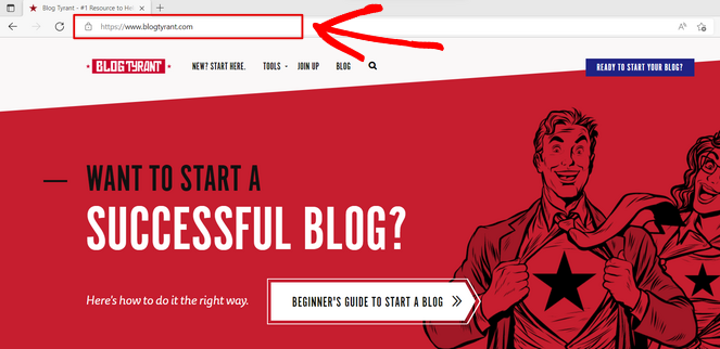 Domain name in address bar example - Blog Tyrant Domain name in address bar example
