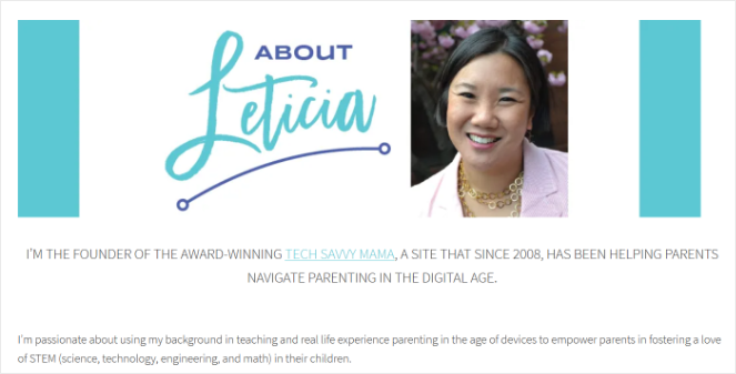 tech-savvy-mama-about - Blog Tyrant about-me-page-example